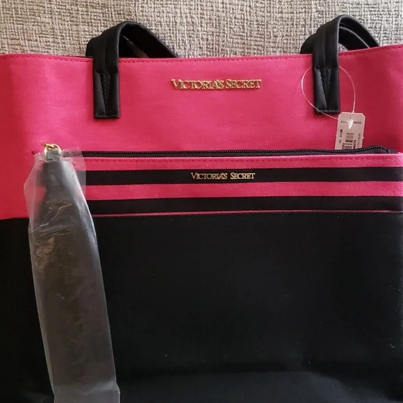 Victoria Secret Pink/Black Tote New with Tags 🥳 - Picture 8 of 16